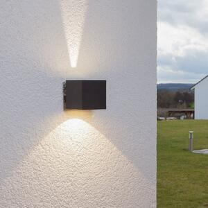Lucande LED lumina de perete în aer liber Jarno, antracit, metal, 9 cm, Negru, Metal, Modern