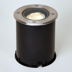 Lucande LED lampă de podea încastrată Jos, rotundă, pivotantă, IP67, Metalic, Metal, Modern, Corpuri de iluminat încastrate rotunde