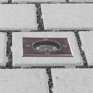 Lucande LED încastrată în podea Ava, 12 cm x cm, IP67, Metalic, Metal, Modern, Luminile încastrate unghiulare