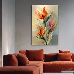 DUBLEZ | Tablou din lemn - Flori abstracte | Imprimare UV premium