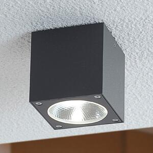 Lucande Plafonieră LED de exterior Cordy, formă cub, Negru, Metal, Modern
