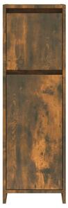 Dulap de baie, stejar fumuriu, 30x30x95 cm, lemn prelucrat