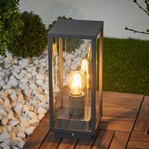 Lucande Annalea lampă cu soclu, 35 cm, antracit, IP54, reglabil, Negru, Metal, Modern
