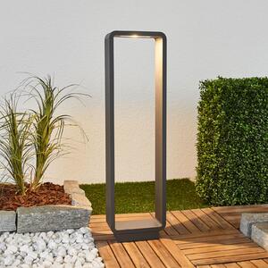 Lucande bornă luminoasă LED Ninon, 80 cm, antracit, metal, Negru, Metal, Modern