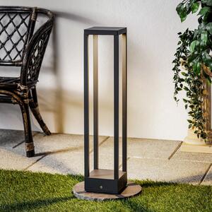 Lucande Carlota bornă luminoasă LED, antracit, 65 cm, metal, Negru, Metal, Modern