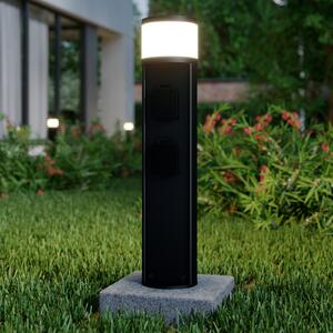 Lucande Corban lampă cu soclu, gri, prize, G9, IP44, reglabil, Negru, Aluminiu, Modern