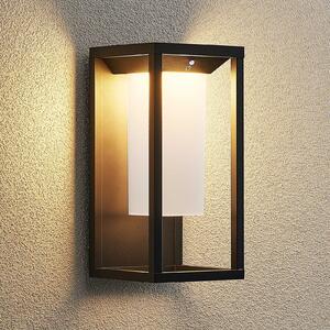 Lucande Aplică solară LED Eliel, Negru, Metal, Modern, Plafon unghiular direct