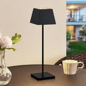 Lucande Patini lampă LED de masă exterior, negru, reglabil, Negru, Metal, Modern
