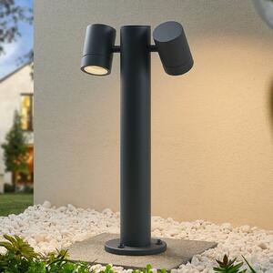 Lucande Maloney lampă cu soclu, 50 cm, antracit, IP54, reglabil, Negru, Metal, Modern