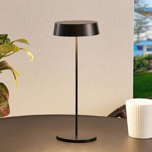 Lucande LED lampă de masă reîncărcabilă Tibia, negru, aluminiu, USB, IP54, reglabil, Negru, Metal, Modern