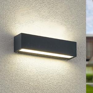 Arcchio Aplică de perete LED Lengo, 25 cm, 2 becuri, antracit, CCT, Negru, Aluminiu, Modern