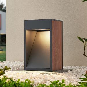 Lucande Ansala R7s lampă cu soclu decor din lemn, reglabil, Lemn, Metal, Modern