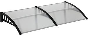 Outsunny Copertină Modernă din Policarbonat și Auminiu, pentru Balcoane, Ferestre și Uși, 200x96x27 cm, Transparent | Aosom Romania