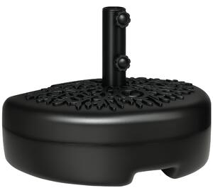 Outsunny Baza Umbrelei Semicirculare Umplută cu Nisip sau Apă, Suport Umbrelă de Soare Montat pe Perete pentru Stâlpi 38-48mm, Negru | Aosom Romania