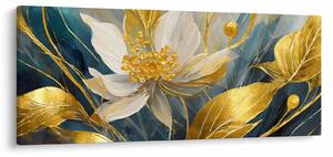 Tablou - Pictura de flori de aur (120x50 cm)
