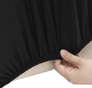 Husă elastică pentru canapea cu 4 locuri poliester jersey negru