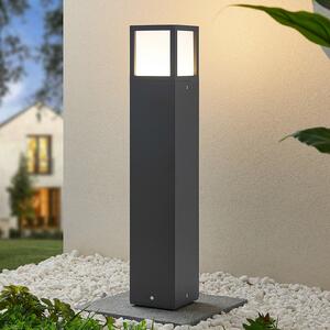 Lucande Bornă luminoasă LED Dewari, 65 cm, gri închis, IP54, Gri, Aluminiu, Modern