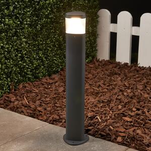 Lucande lampă cu soclu LED Milou, înălțime 50 cm, antracit, aluminiu, Negru, Metal, Modern