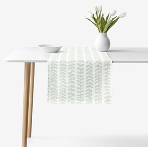 Goldea napron de masă 100% bumbac - frunze scandinave 20x120 cm