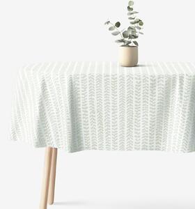 Goldea față de masă 100% bumbac - frunze scandinave - ovală 120 x 160 cm