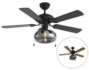 Ventilator de tavan negru 107,5 cm cu comutator cu lanț - Mistral Busa