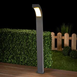 Lucande bornă luminoasă LED Lennik, 100 cm, antracit, metal, Negru, Aluminiu, Modern