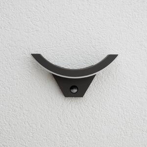 Lucande LED lampă de perete pentru exterior Jumătate, senzor, antracit, IP54, Negru, Aluminiu, Modern