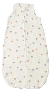 Sac de dormit de vara pentru copii din muselina dubla 3-18 luni Kidizi Color Hearts, 0.3 tog