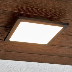 Lucande LED lampă de tavan pentru exterior Mabella, 23 cm, antracit, Negru, Aluminiu, Modern