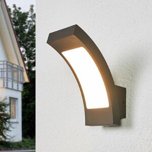 Lucande LED lampă de perete pentru exterior Juvia, 19 cm, antracit, IP54, Negru, Metal, Modern