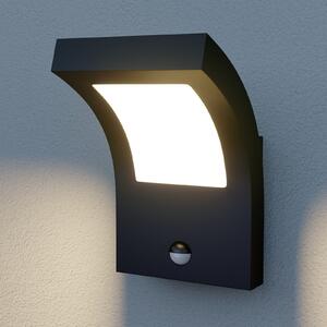 Arcchio LED lampă de perete pentru exterior Advik, antracit, IP54, senzor, Negru, Aluminiu, Modern