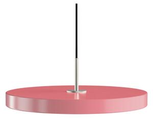 Lampa suspendată Asteria Plus, Ø 43 cm, roz deschis/oțel