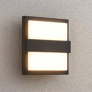 Lucande LED lampă de perete pentru exterior Gylfi, 20 cm, antracit, aluminiu, Negru, Metal, Modern