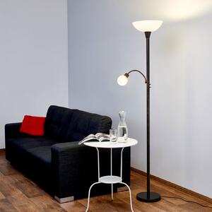 Lindby Lampadar Elaina, lumină de lectură, culoare rugină, 180 cm, E27, Maro / Rugină, Camera de zi / sufragerie, Metal, Modern, Lumină de lectură