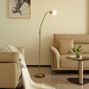 Lindby lampadar Elaina, culoarea alamei, 162cm, flexibil, E14, Auriu / Alamă, Camera de zi / sufragerie, Metal, Modern, Lumină de lectură