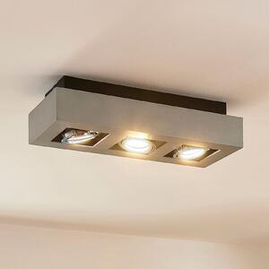 Arcchio Spot Vince, 36 cm, 3 becuri, argintiu, GU10, reglabil, Gri, Hol, Aluminiu, Modern