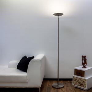 Lindby Lampadar LED Malea, culoare nichel, dimabil, 180 cm, reglabil, Metalic, Camera de zi / sufragerie, Metal, Modern