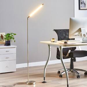 Lindby Lampadar LED Jabbo, 163 cm, nichel, metal, Gri, Studiu / Birou, Metal, Modern