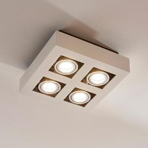 Arcchio Spot Vince, 25 x cm, 4 becuri, alb/cromo, GU10, reglabil, Alb, Hol, Aluminiu, Modern