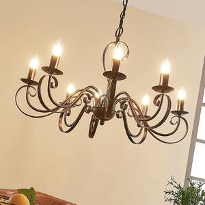 Lucande Candelabru Caleb, 8 becuri, culoare rugină, metal, E14, reglabil, Maro / Rugină, Hol, Metal, Casă de țară / Rustic