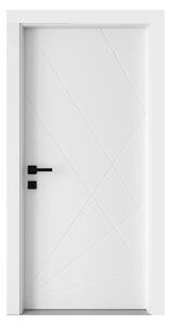 Usa Interior din MDF Novo Doors NDF06 LUX PREMIUM SOFT TOUCH, Cadru din Lemn Masiv, KIT COMPLET, Toc Reglabil de 10 CM INCLUS, Plinta pe Ambele Parti (Dimensiune: 60 cm, Toc: Reglabil 10 cm, Maner: Rotund argintiu crom)