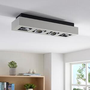 Arcchio Spot Vince, 47 cm, 4 becuri, alb/cromo, GU10, reglabil, Alb, Hol, Aluminiu, Modern