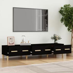 Comodă TV, negru, 150x34,5x30 cm, lemn compozit