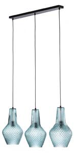 Lustră Pendul Lindby, Drakar, reglabil, Albastru, Bucătărie, Sticlă, Vintage