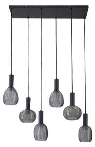 Lustră Pendul Lindby, Tolli, reglabil, Gri, Camera de zi, Sticlă, Modern