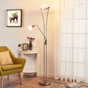 Lindby Felicia proiector de plafon cu lampă lectură, nichel, Gri, Camera de zi / sufragerie, Metal, Modern