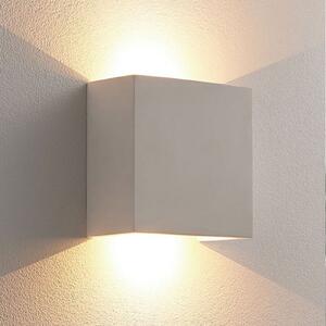 Lindby Anneke aplică LED din gips, unghiulară, Alb, Camera de zi / sufragerie, Tencuială / Argilă, Modern