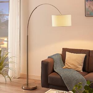 Lindby lampadar Railyn, alb, tesatura, 200cm, E27, Alb, Camera de zi / sufragerie, Țesătură / Textil, Modern