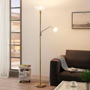 Lindby plafon proiector Jost, 180 cm, alamă, lampă de lectură, E27, Auriu / Alamă, Camera de zi / sufragerie, Metal