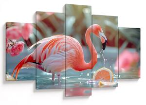 Tablou - Flamingo în iaz (150x105 cm)